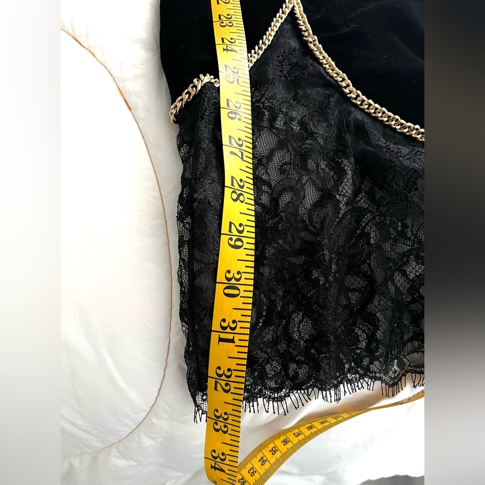 Christian Cowan Velvet Lace & Chains Mini Dress - Picture 12 of 15